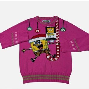 Pink SpongeBob Kids Christmas Sweater